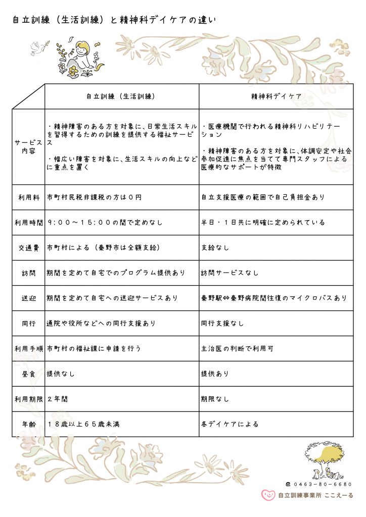 自立訓練とデイケアの比較表_page-0001